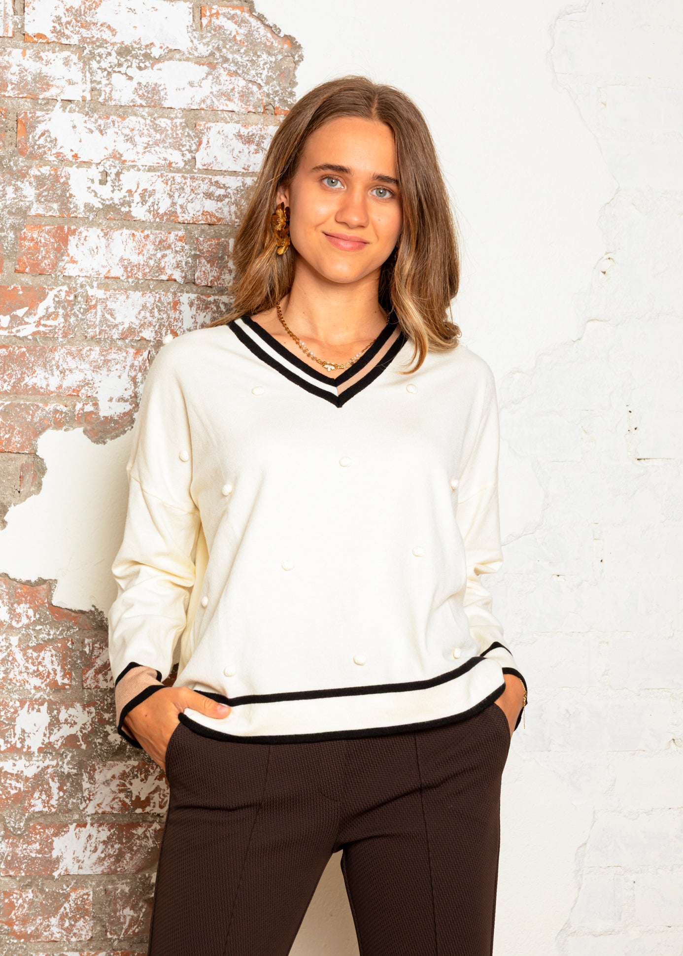 Jersey crudo con bodoques en relieve