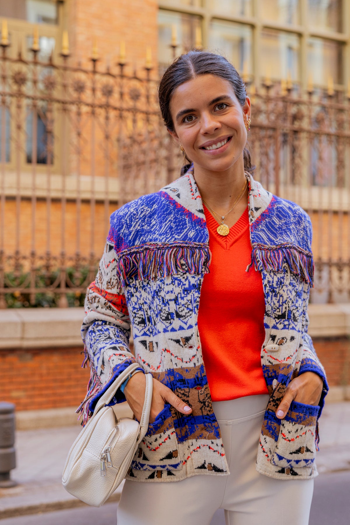 Chaqueta Punto Flecos