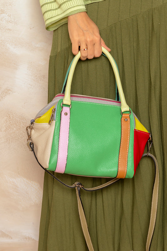 Bolso de piel multicolor
