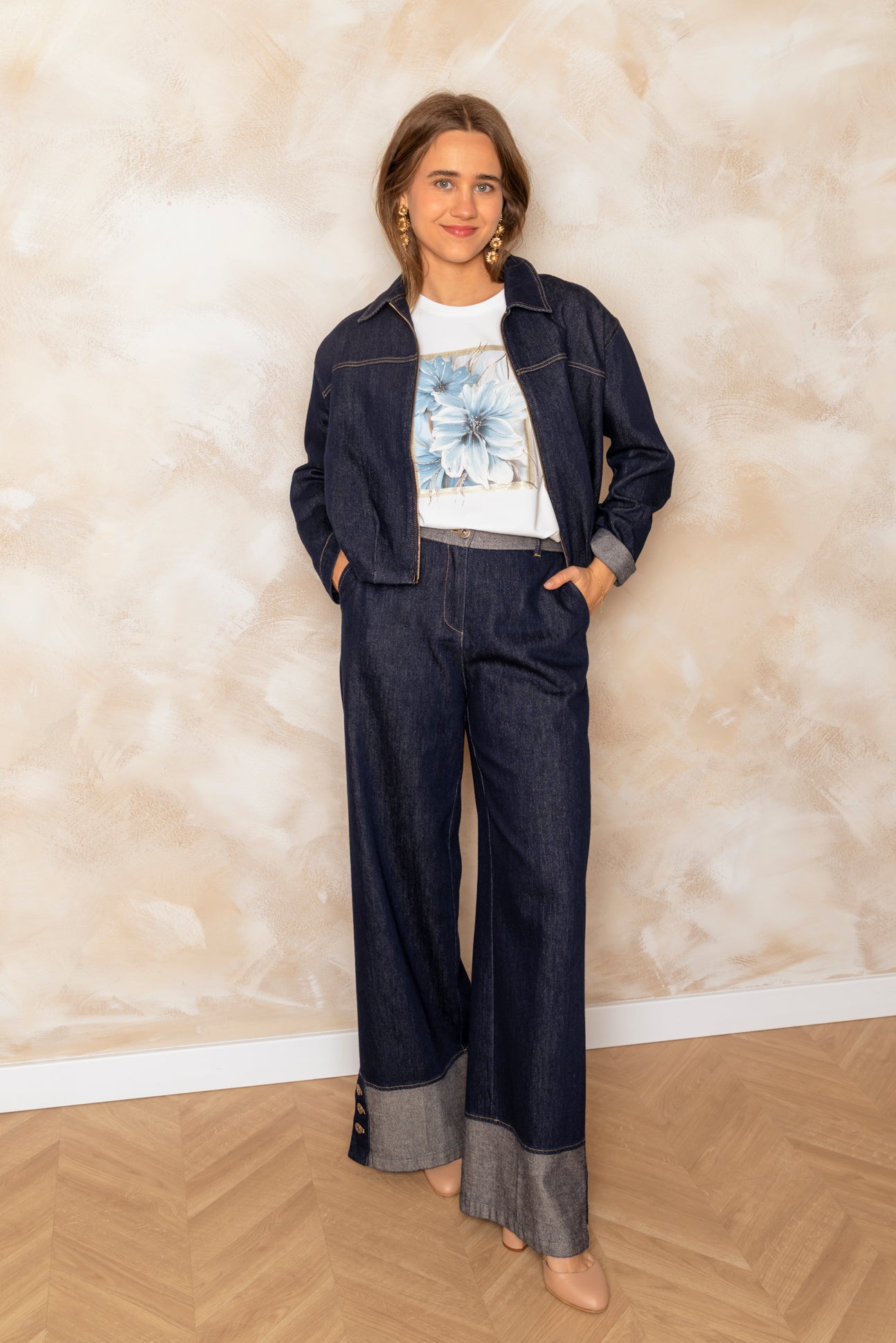 Bomber vaquera moderna desestructurada