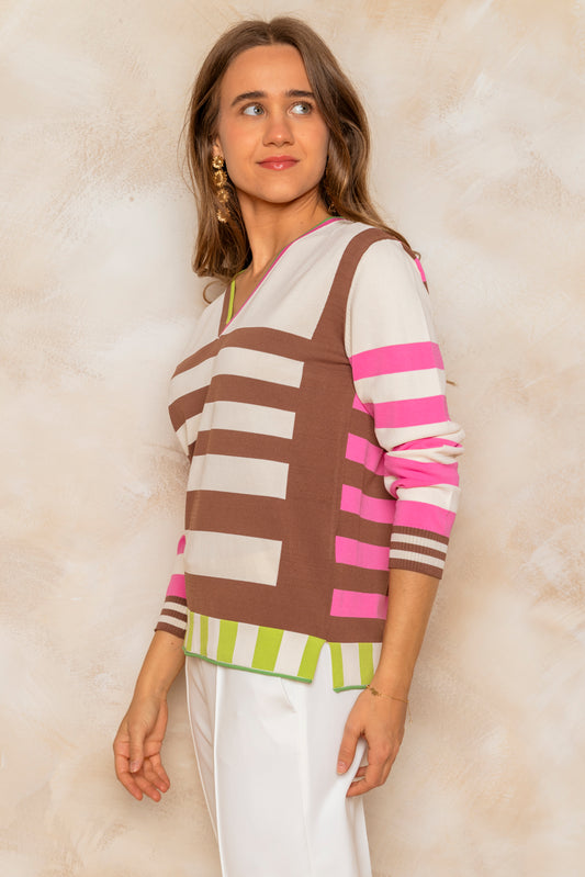 Jersey de rayas en tonos tendencia