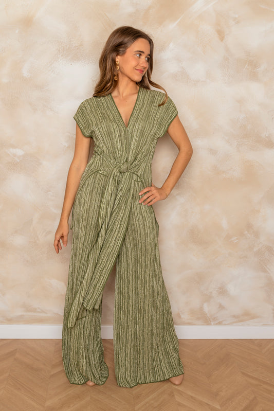 Pantalón ancho de punto con lurex