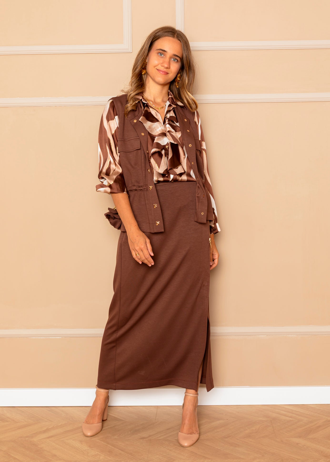 Chaleco Punto Pompones