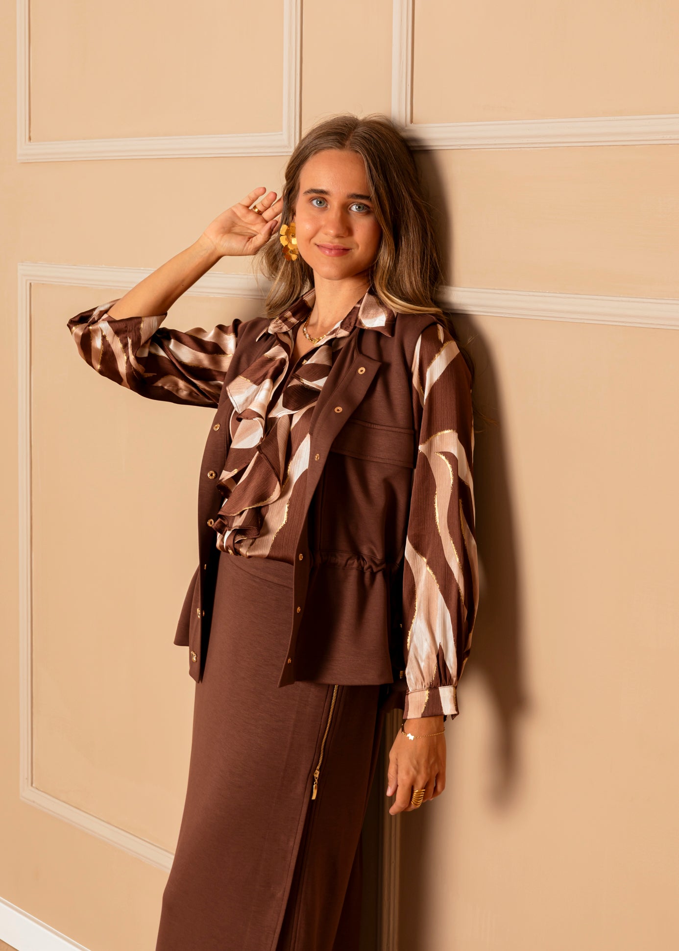 Chaleco Punto Pompones