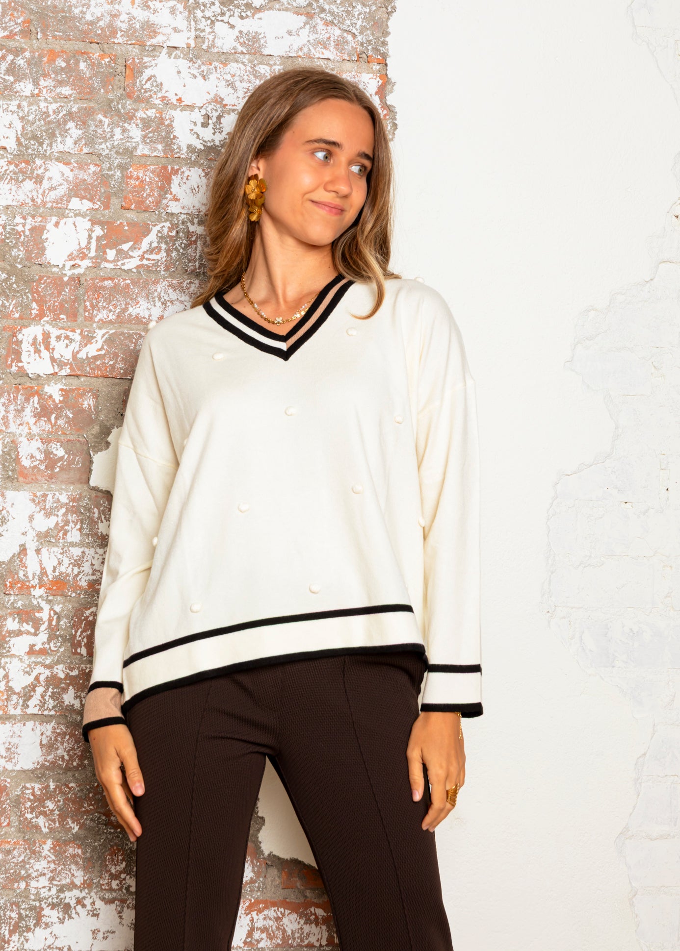 Jersey crudo con bodoques en relieve