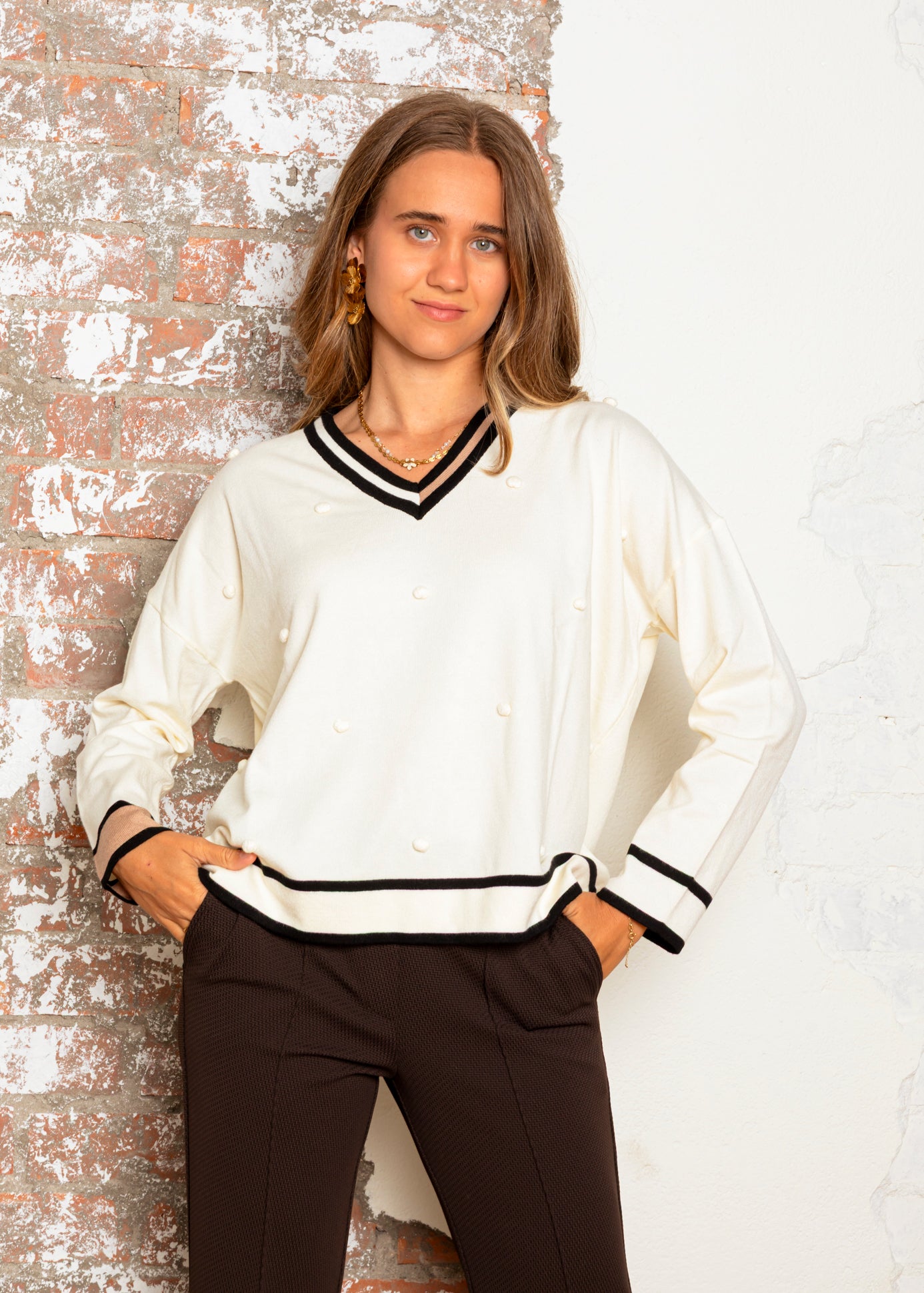 Jersey crudo con bodoques en relieve