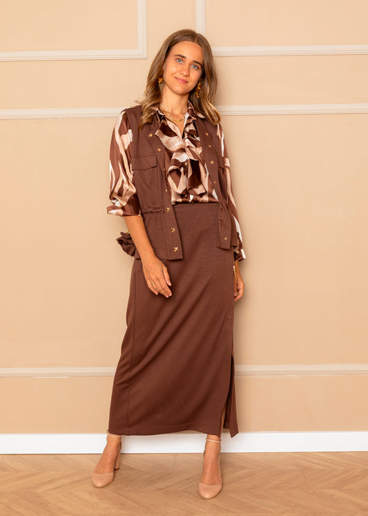 Falda Punto Chocolate